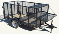 Single Axle 4' Mesh Sides Landscape Trailer